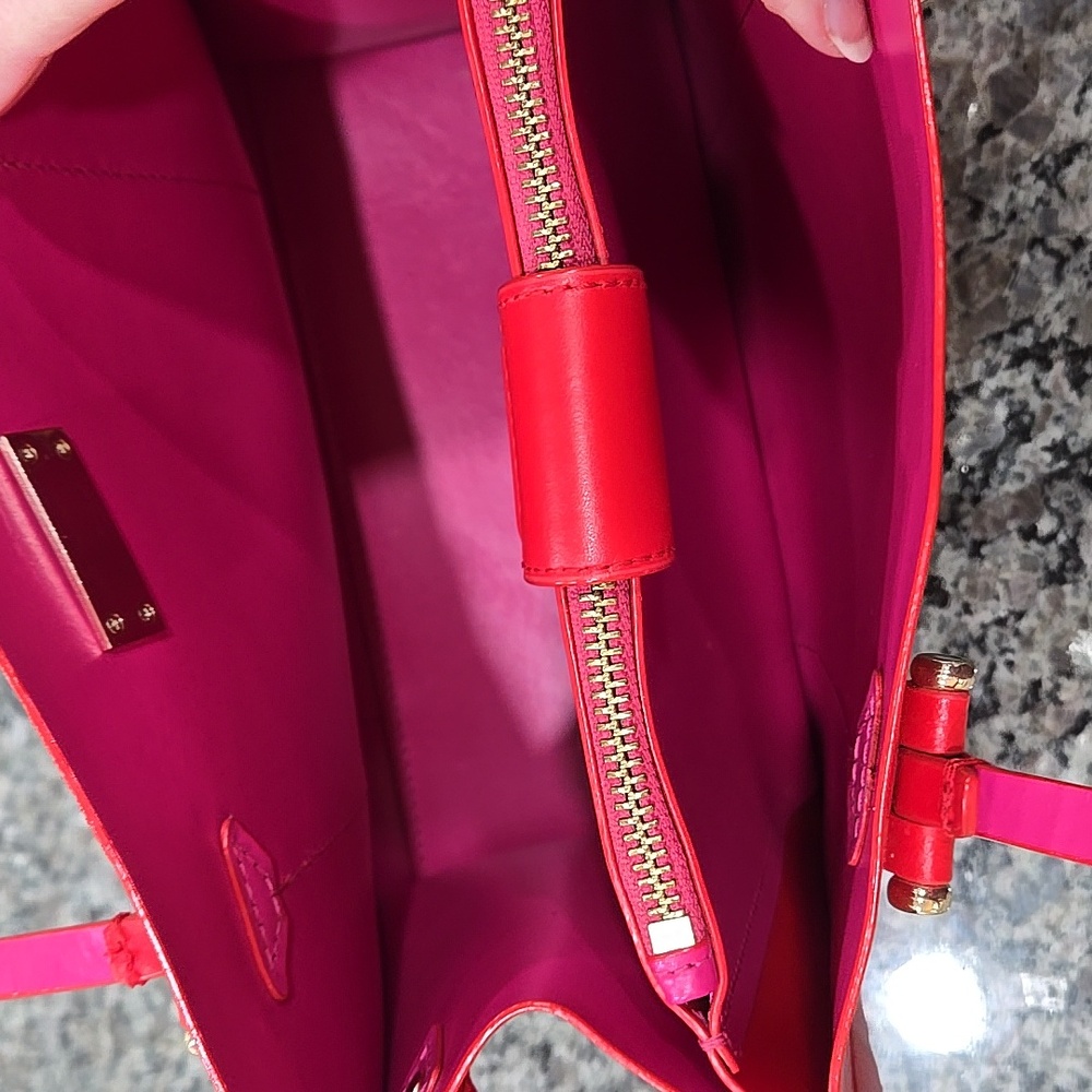 Kate Spade New York Kyra Arbour Hill Tote Crossbody Red Pink - Picture 12 of 16
